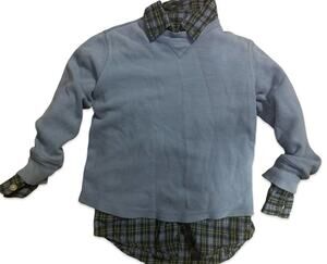 Jumping Beans Plaid Shirt & Blue Sweatshirt Size 5/6